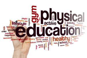 Physical education word cloud concept